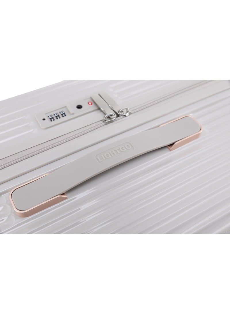 LIGHTGO 7672 Beige small size suitcase PC Suitcase Trunk case check in luggage 22 inch with TSA travel case YKK zip - Image 5