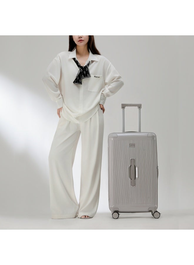 LIGHTGO 7672 Beige small size suitcase PC Suitcase Trunk case check in luggage 22 inch with TSA travel case YKK zip - Image 2