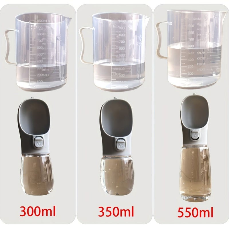 Portable Dog Water Bottle Outdoor Pet Water Dispenser 18.6Oz High Temperature Resistant Grey Travel Cup For Small Medium Dogs Cats - Image 3