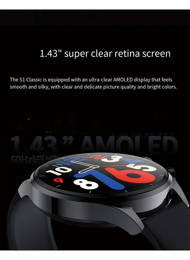 BLACK SHARK - Black Shark S1 Classic Smartwatch, 1.43'' AMOLED Display, 12 Days Battery Life, 100+ Sports Mode, Bluetooth Calling, Gaming Health Monitoring Mode, IP68 （Black） - Image 1