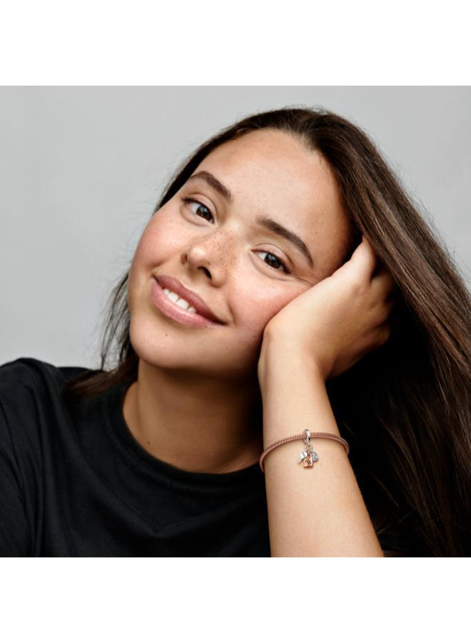 PANDORA Two-tone Key, Padlock & Heart Triple Dangle Charm - Image 4