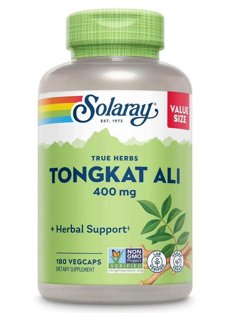 SOLARAY Tongkat Ali Whole Root Dietary Supplement 400mg - 180 Capsules