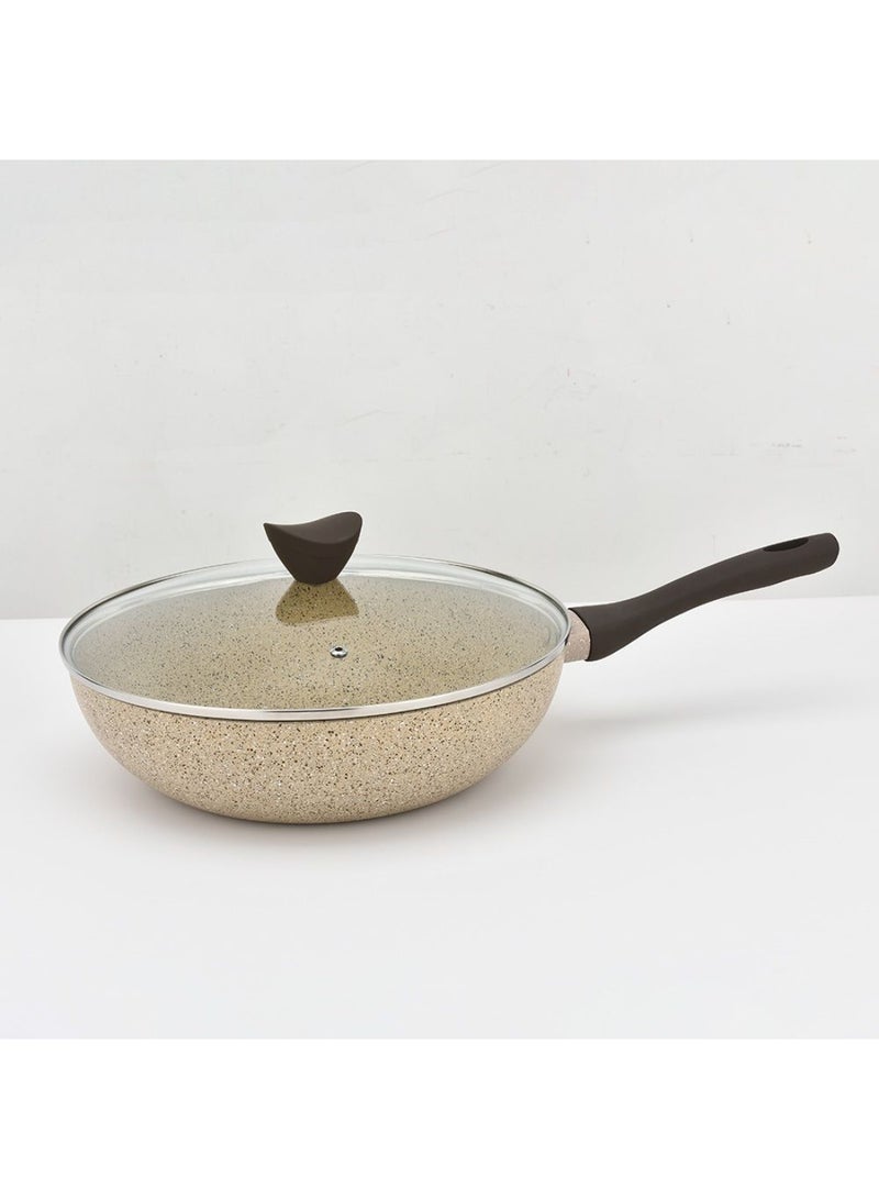 DANUBE HOME Chef's Delight Essential Wok With Lid – Non-Stick PFOA Free Deep Frying Pan for Cooking, Durable Heavy-Duty Cookware, Induction Compatible, Ideal for Stir Fry & Saute 30X8.5Cm - Image 2