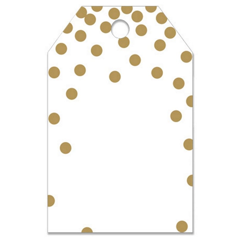 NW Metallic Gold Dots Printed Gift Tags 2 14 x 3 12 50 - Image 3