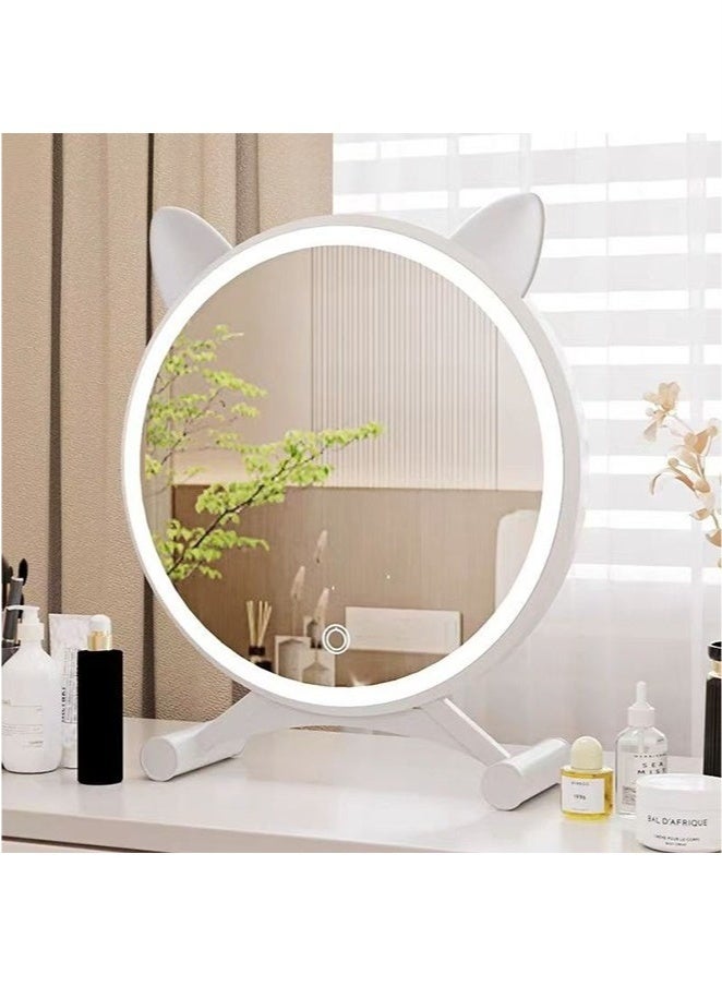 عربست مرآة مكياج للمكتب مع حامل، مرآة ديكور مكتب أكريليك، مرآة ديكور مكتب لطيفة وجمالية ديكور الغرفة مرآة هدية قابلة للفصل مثبتة على الحائط - Image 1