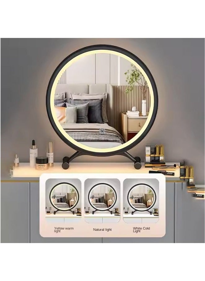 عربست مرآة مكياج للمكتب مع حامل، مرآة ديكور مكتب أكريليك، مرآة ديكور مكتب لطيفة وجمالية ديكور الغرفة مرآة هدية قابلة للفصل مثبتة على الحائط - Image 2