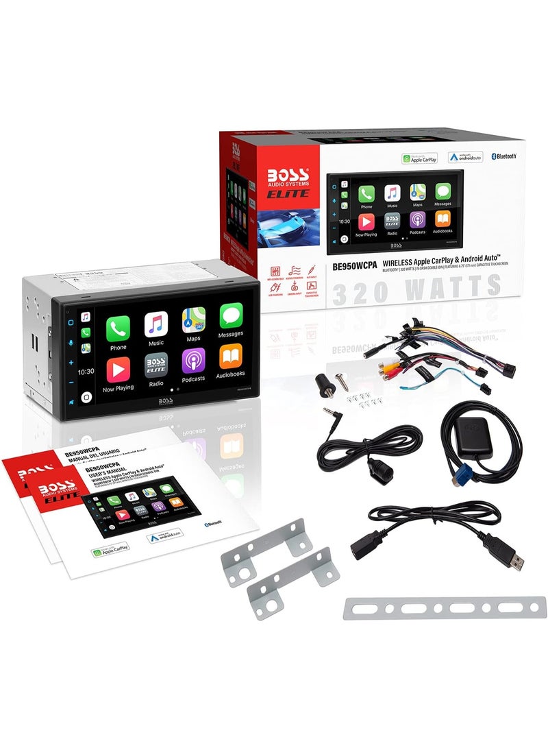 BOSS AUDIO SYSTEMS Elite Series BE950WCPA Wireless Apple CarPlay, Android Auto Car Multimedia Player - Double Din Radio, 6.75 Inch Capacitive Touchscreen, Bluetooth - Image 4