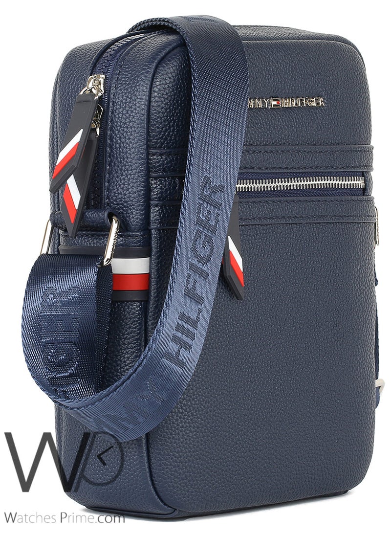 Tommy Hilfiger Plus Leather Tommy Hilfiger Crossbody Messenger Shoulder Navy Blue Bag  - Image 4