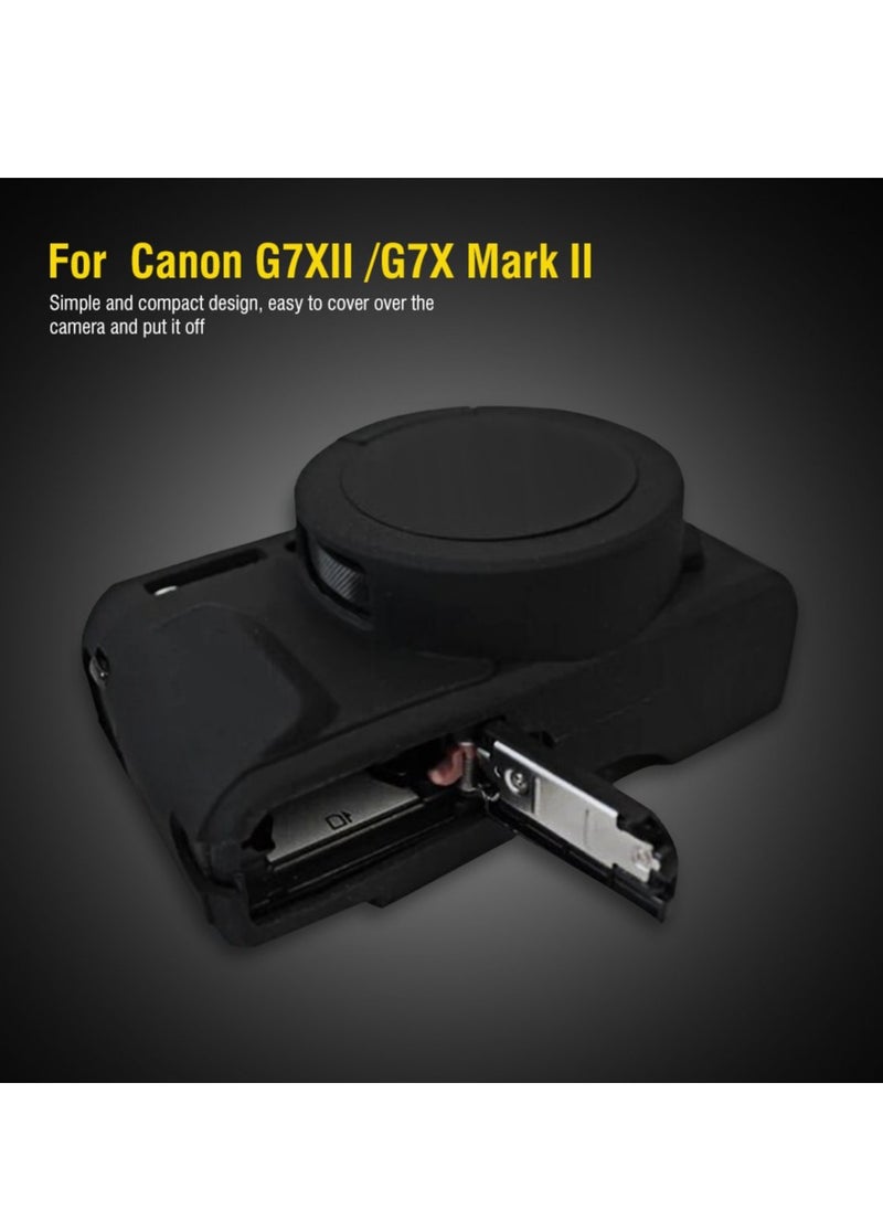 Generic Silicone Gel Camera Case for Canon PowerShot G7x Mark II Protective Rubber Soft Camera Cover Bag (Black)  - Image 2