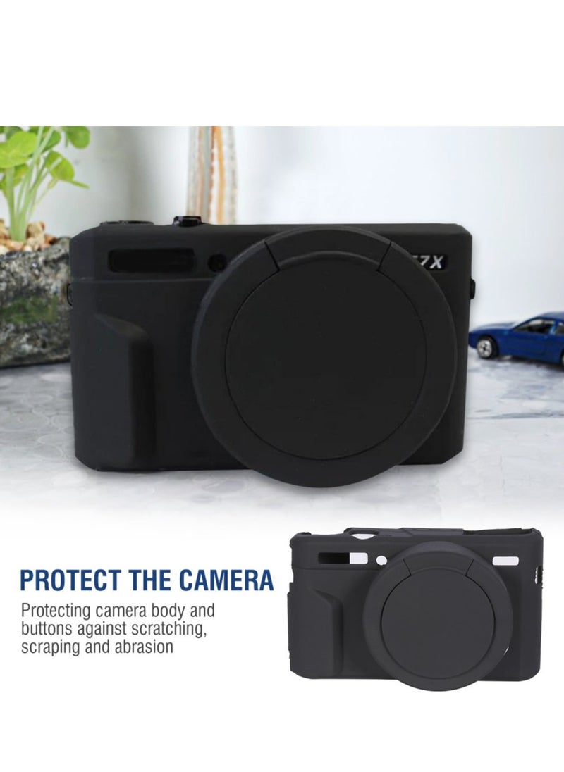 Generic Silicone Gel Camera Case for Canon PowerShot G7x Mark II Protective Rubber Soft Camera Cover Bag (Black)  - Image 3