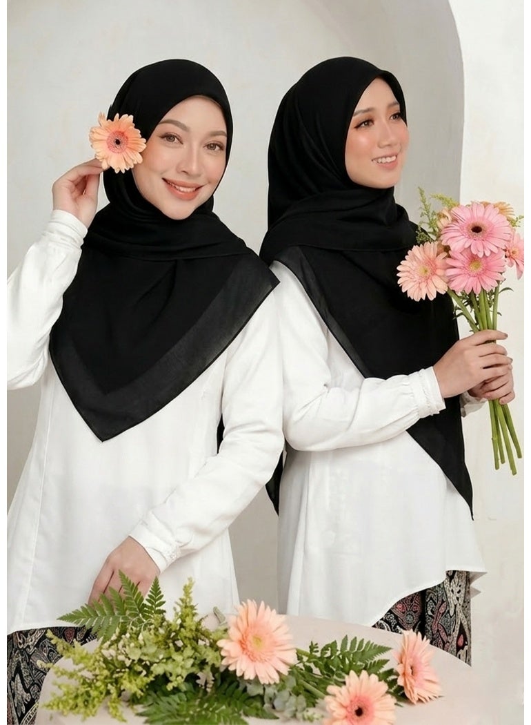 ISI 1PCS Square Scarf Cotton Hijab Viscose Shawl Lightweight Multifunctional for Everyday Use 110cm*110cm - Image 1