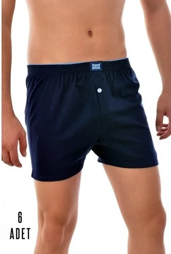Tutku 6 Pieces Passion Men's Boxer with Cotton Buttons Navy 0117