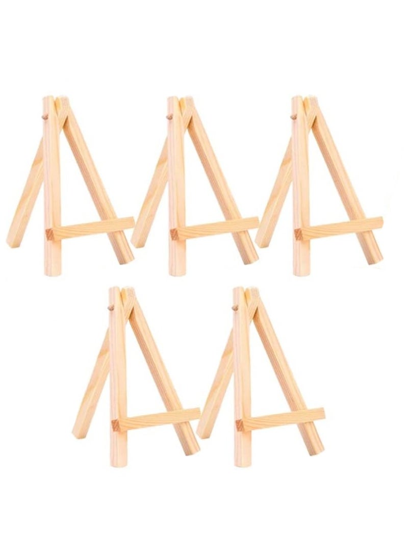 Mini Wooden Easel, Desktop Small Easel, Wooden Photo Frame Tripod, Digital Oil Painting Display Mini Easel, Advertising Display Stand, 5 Pieces - Image 1