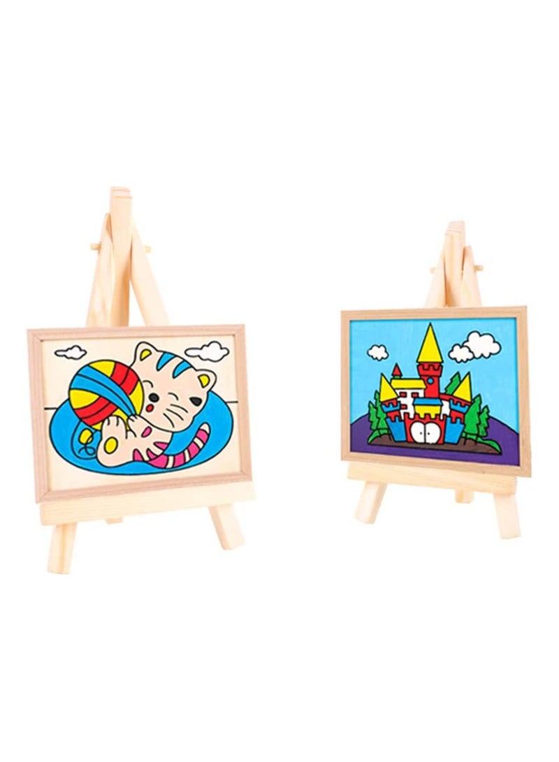 Mini Wooden Easel, Desktop Small Easel, Wooden Photo Frame Tripod, Digital Oil Painting Display Mini Easel, Advertising Display Stand, 5 Pieces - Image 4