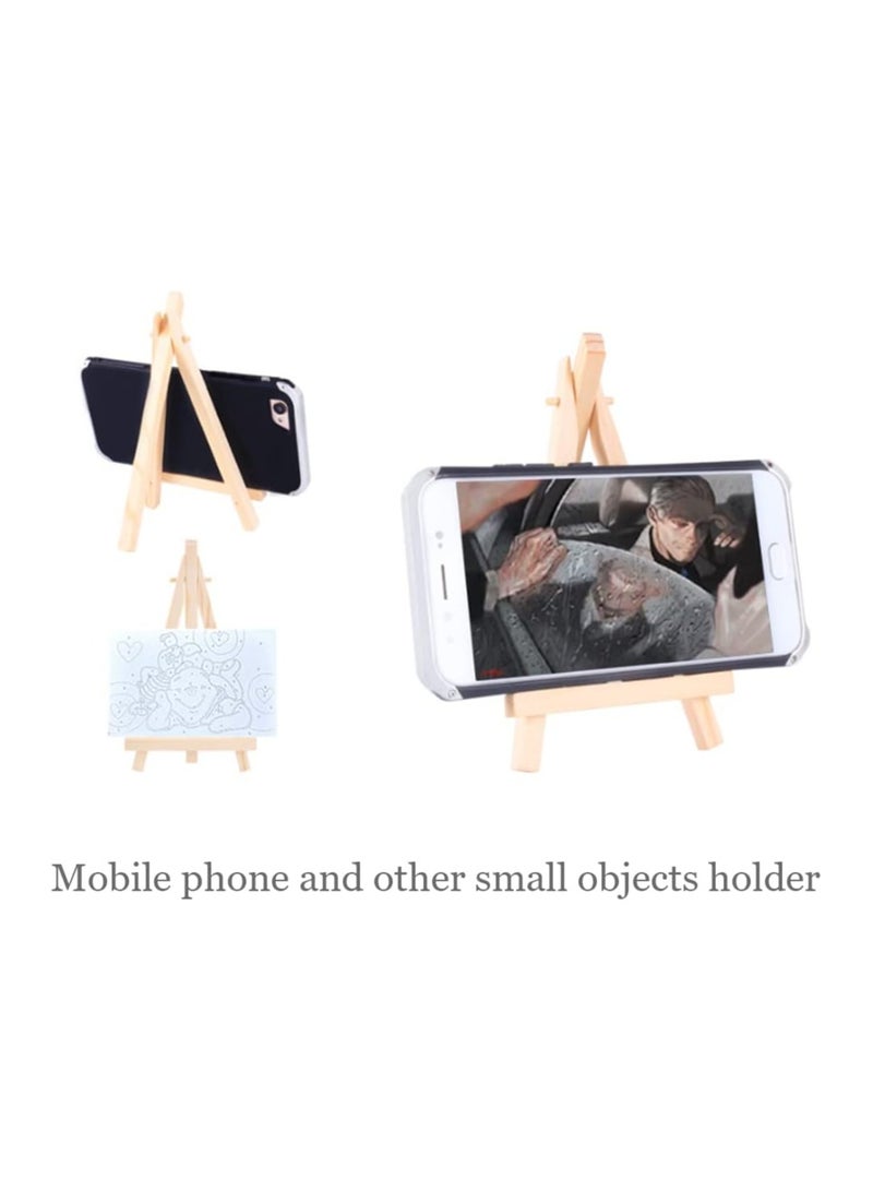 Mini Wooden Easel, Desktop Small Easel, Wooden Photo Frame Tripod, Digital Oil Painting Display Mini Easel, Advertising Display Stand, 5 Pieces - Image 2