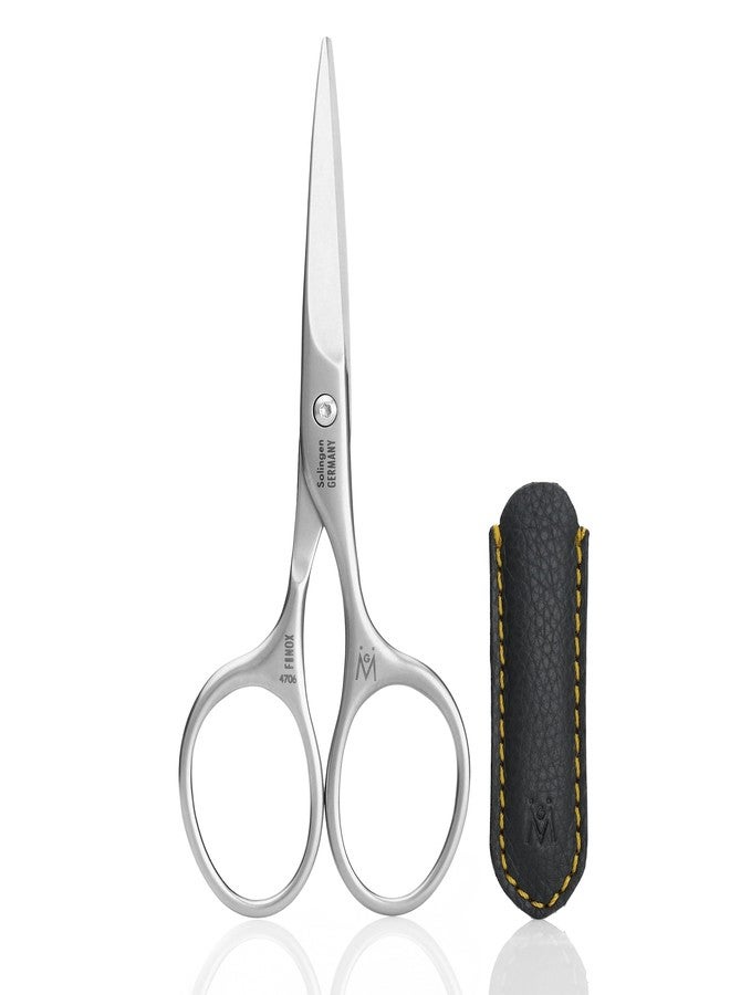 GERMANIKURE Beard and Mustache Scissors - FINOX Stainless Steel Professional Manicure Tools in Leather Case - Ethically Made in Solingen Germany - 4706 - Image 1