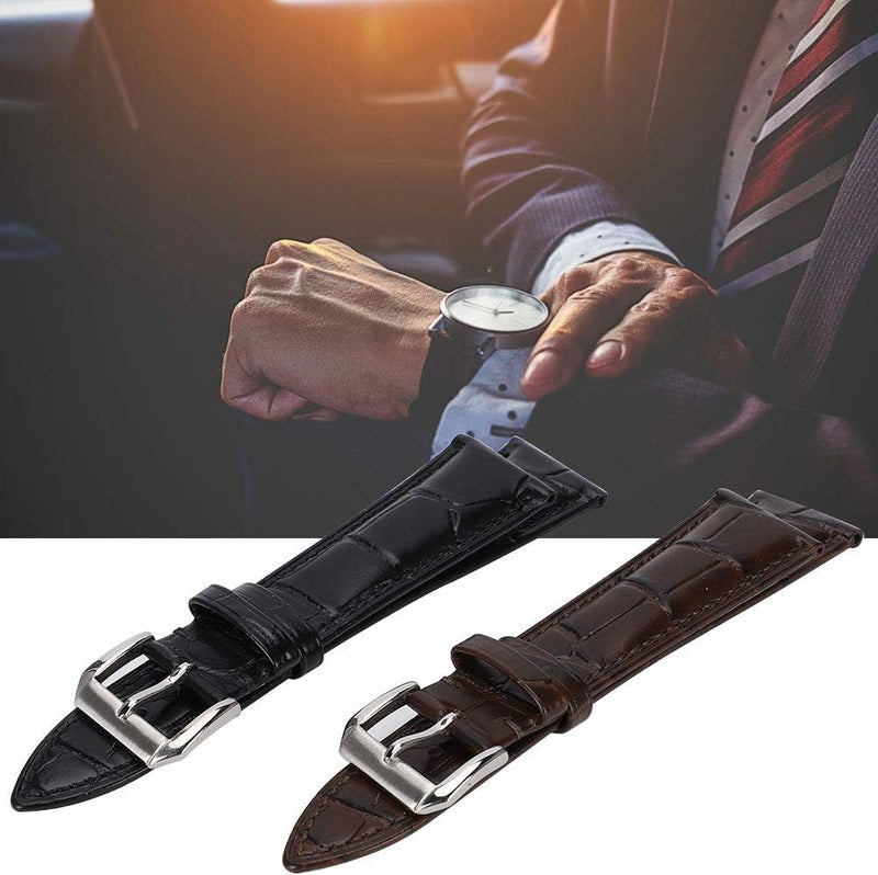 كلاراكو حزام ساعة، حزام ساعة عالمي رفيع للغاية من الجلد للجنسين مزود بإبزيم دبوس، حزام ساعة بديل - Image 3