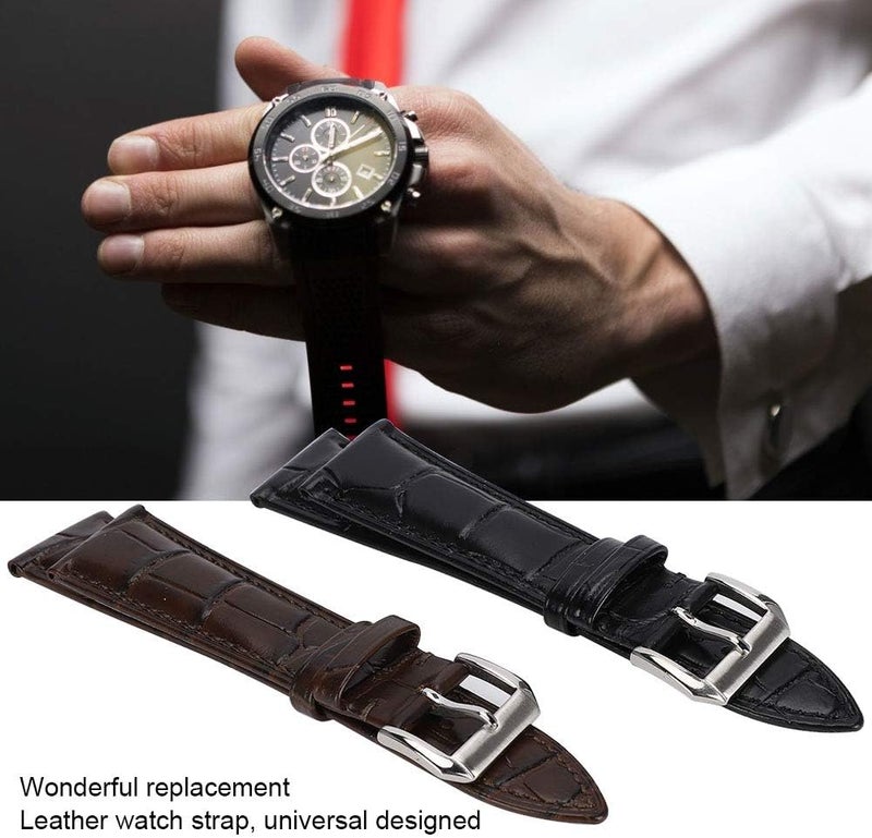 كلاراكو حزام ساعة، حزام ساعة عالمي رفيع للغاية من الجلد للجنسين مزود بإبزيم دبوس، حزام ساعة بديل - Image 1