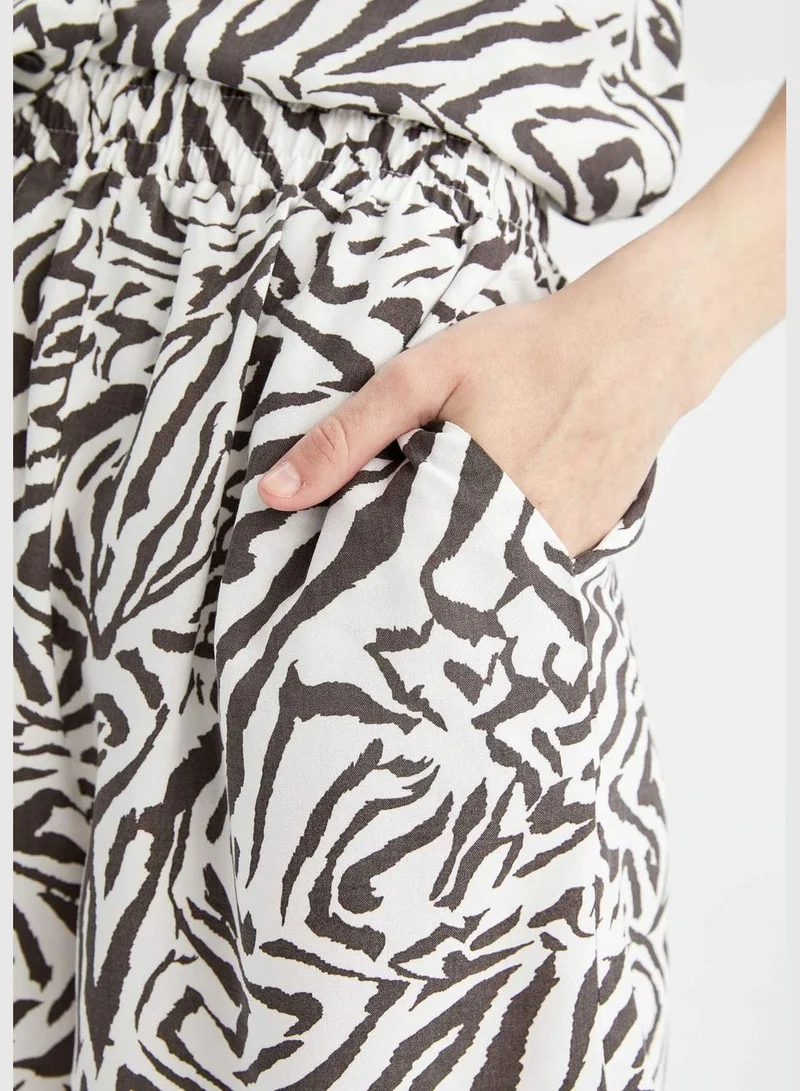DeFacto Relax Fit Zebra Print Mini Viscose Short