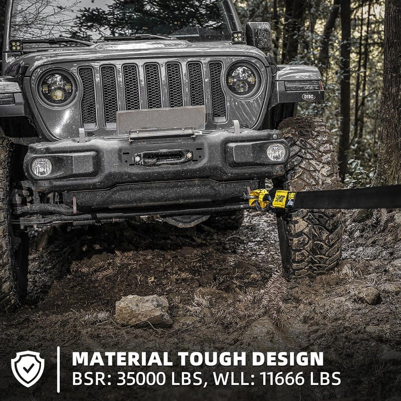 SAMOUT Recovery Tow Strap (3in x 30ft) - 35000 lbs Break Strength - Image 2
