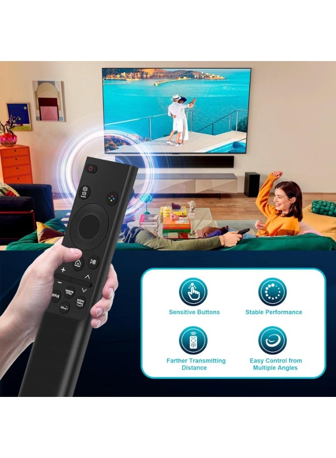 【عبوة من قطعتين】 جهاز تحكم عن بعد لتلفزيون سامسونج الذكي، جهاز تحكم بديل عالمي لتلفزيون سامسونج BN59-01388A، أزرار برايم فيديو وسامسونج تي في بلس - Image 4