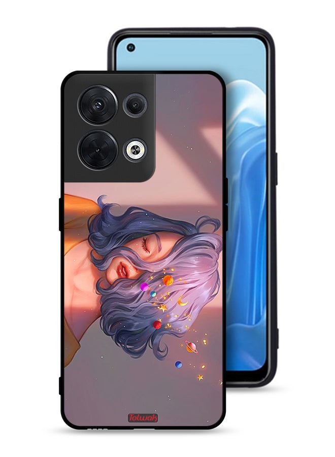 Tolwak Oppo Reno8 5G Protective Case Cover Girl And Space Art - Image 1