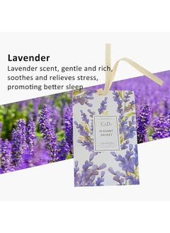 l&wen Scent Sachets Hanging Lasting Air Freshener For Wardrobes And Cars Décor 20G Lavander  - Image 2