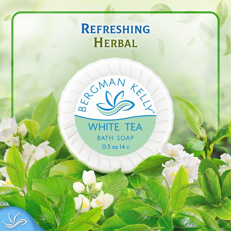 BERGMAN KELLY - Hotel Soap Bars - White Tea, 0.5 oz, 100 PK - Travel Size Luxury Bulk Amenities Bar Soap - Mini Individually Wrapped Round Soap - Small Toiletries for Airbnb, Motel, Guest Bathroom - Image 4