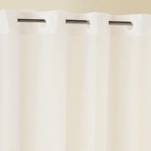 Hookless Full Length 2-in-1 Chlorine-Free PEVA Shower Curtain with Flex-On Rings for Easy Installation, 71" x 74", Water-Repellent, Easy Install, Frost - Image 2