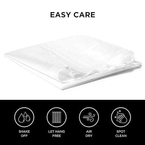 Hookless Full Length 2-in-1 Chlorine-Free PEVA Shower Curtain with Flex-On Rings for Easy Installation, 71" x 74", Water-Repellent, Easy Install, Frost - Image 4