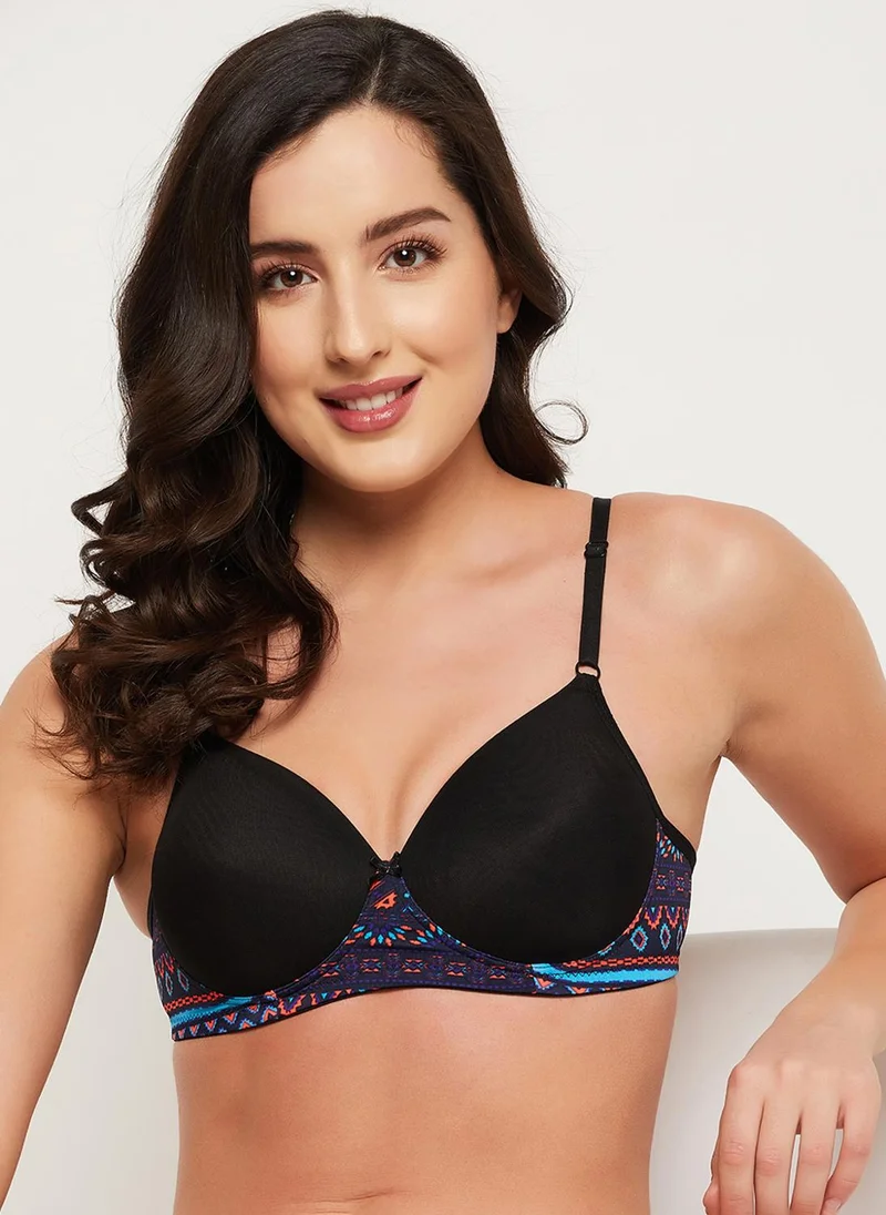 Clovia Clovia Padded Non-Wired Full Cup T-shirt Bra in Black