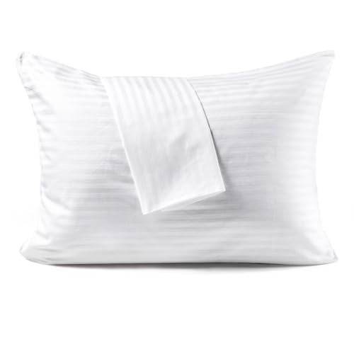 FAUNNA 600TC 100% Cotton Pillow Protectors, Toddler Size (13x18), 2 Pack, Oeko-TEX Certified, Hotel Grade Pillow Cover with Silent Zipper, Zip Up Pillow Cases, White - Image 1
