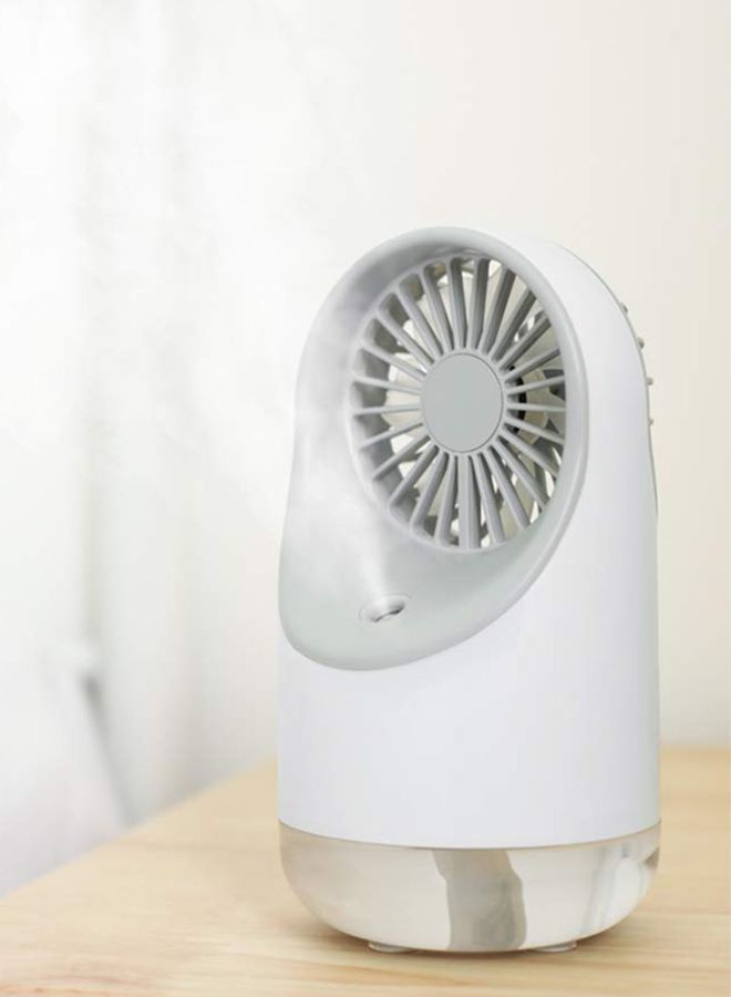 NIBEMINENT Mini Handheld Mist Fan Humidifier With LED Light White 200ml - Image 2