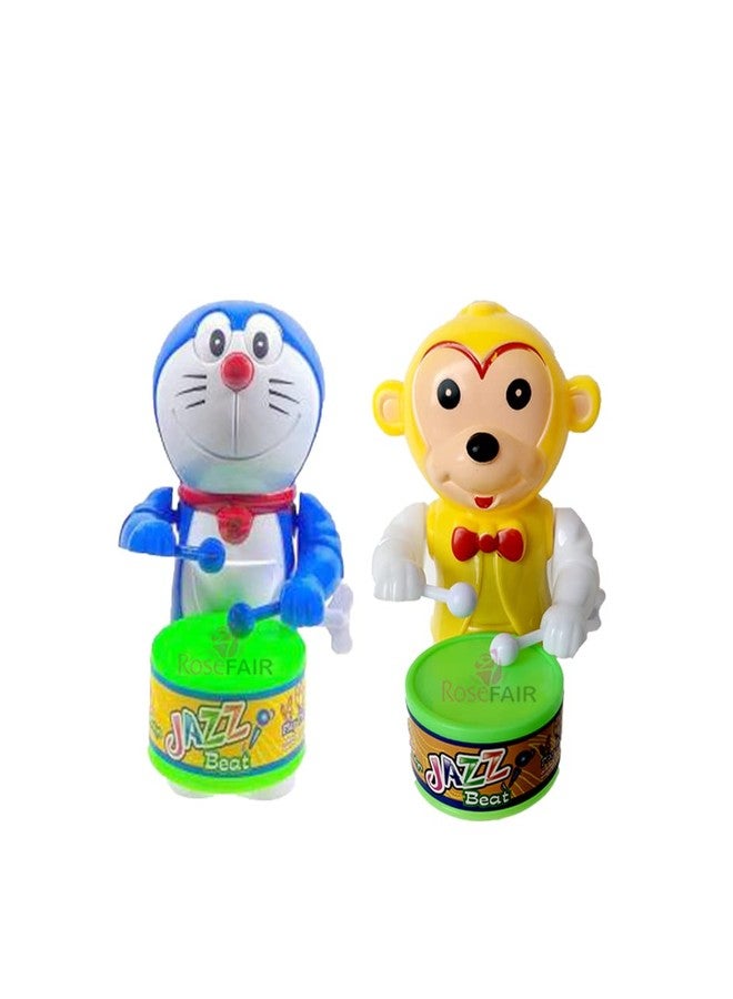 ROSEFAIR Cute Drummer Toy with Drumming and Dancing Action for Kids Baby Rattle Toys Set Toddler Kids Key-Operated Toys Kids (DORE-MON-PAC-02) - Image 1