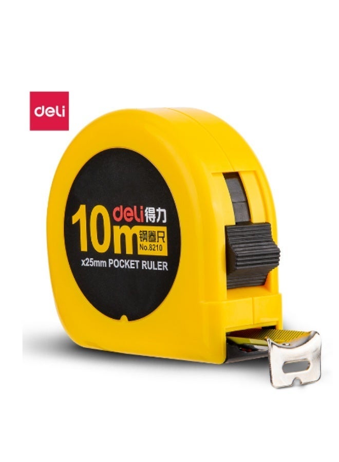 Deli-8210 Steel Measure Tape -10m Pocket Ruler - Image 1