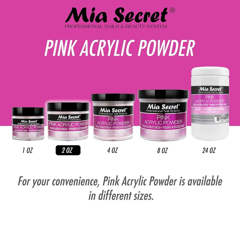 Mia Secret Professional Acrylic Nail System Pink Acrylic Powder 2 OZ - Image 2