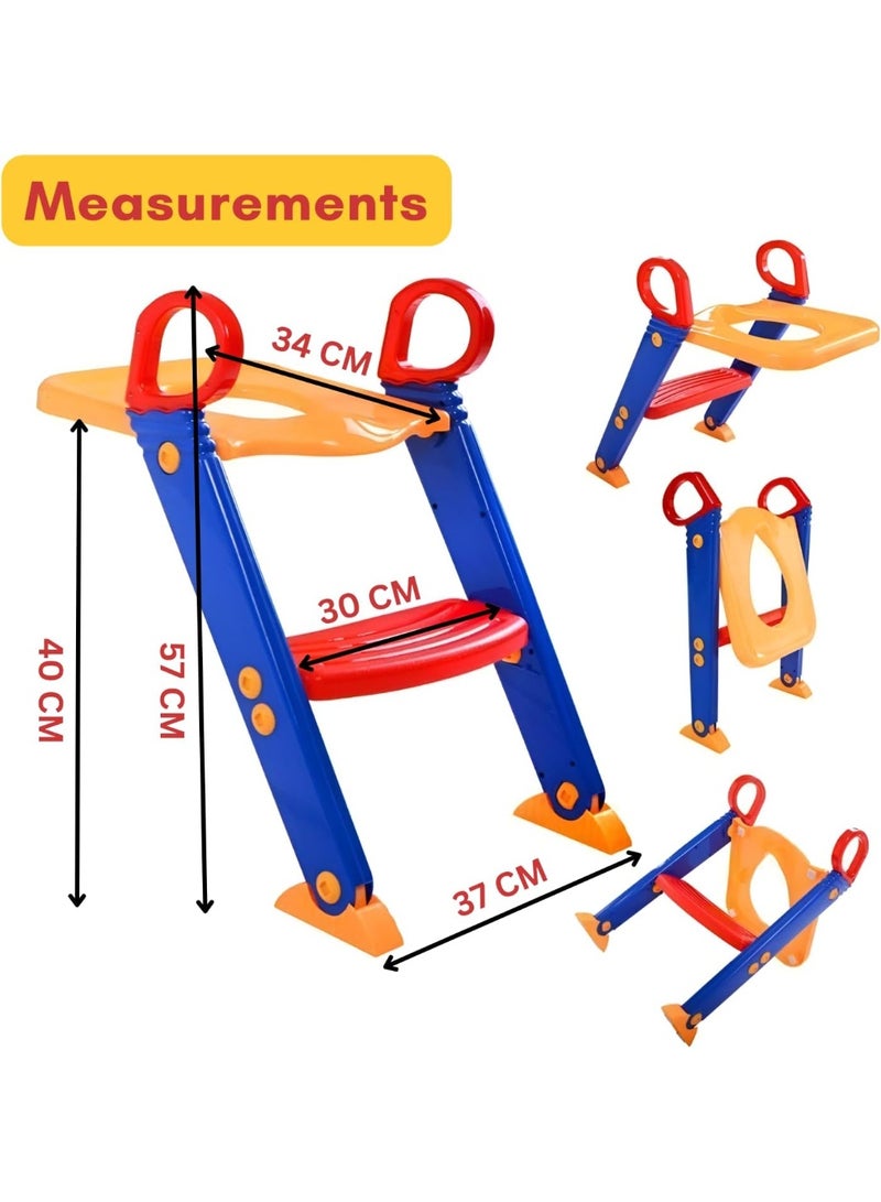 سکیلو مقعد تدريب على استخدام المرحاض مع سلم تدريبي على استخدام المرحاض للأطفال الأولاد والبنات والأطفال الصغار - مقعد تدريب مريح وآمن مع وسائد مانعة للانزلاق على شكل سلم - Image 2