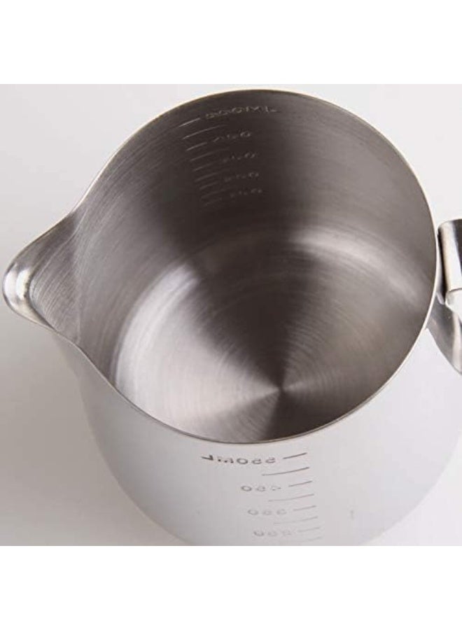 ابريق صنع رغوة الحليب من الستانلس ستيل  - ابريق لصنع رغوة القهوة والاسبريسو واللاتيه والكابتشينو والحليب والكريمة (350 مل) - Image 4