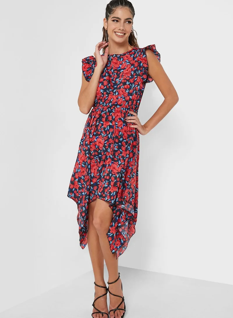 Ginger Asymmetrical Hem Floral Dress