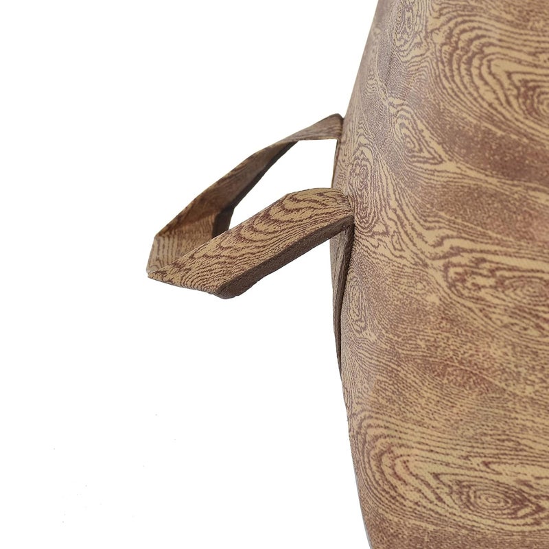 Kuber Industries Wooden Print Non Woven 9 Pieces Underbed Storage BagCloth OrganiserBlanket Cover with Transparent Window Brown - Image 5