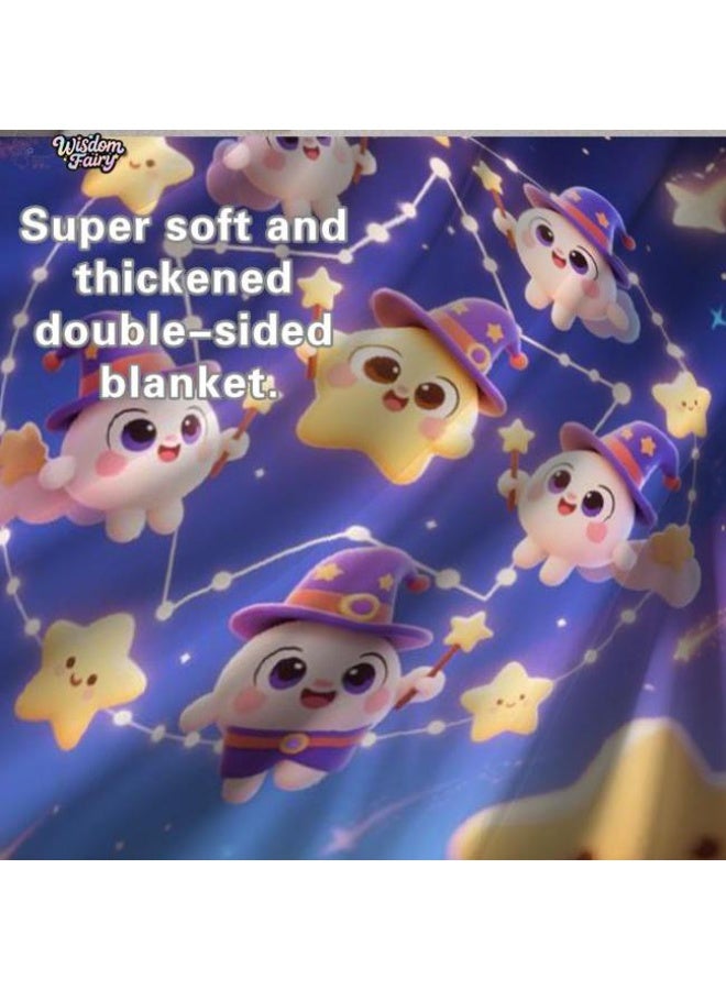 general Wisdom Fairy (latest) flannel thin blanket (warm and comfortable, suitable for sleep, game use, dust and sandproof) 150cm*200cm - 106 - Image 1