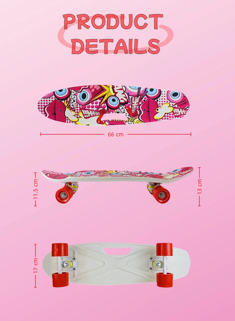 إيزي فيتشور لوح تزلج كامل للأطفال من EASY FUTURE - لوح قصير Penny Board Cruiser للشباب من سن 6 إلى 12 عامًا، والمراهقين والمبتدئين الذين يتعلمون التزلج، بما في ذلك مجموعة معدات الحماية الكاملة - Image 2