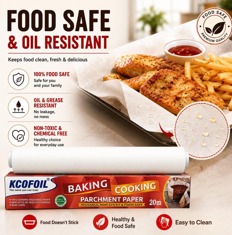 Kcofoil 20m Deliwrap Parchment Paper for Baking, White (Pack of 1) - Image 5