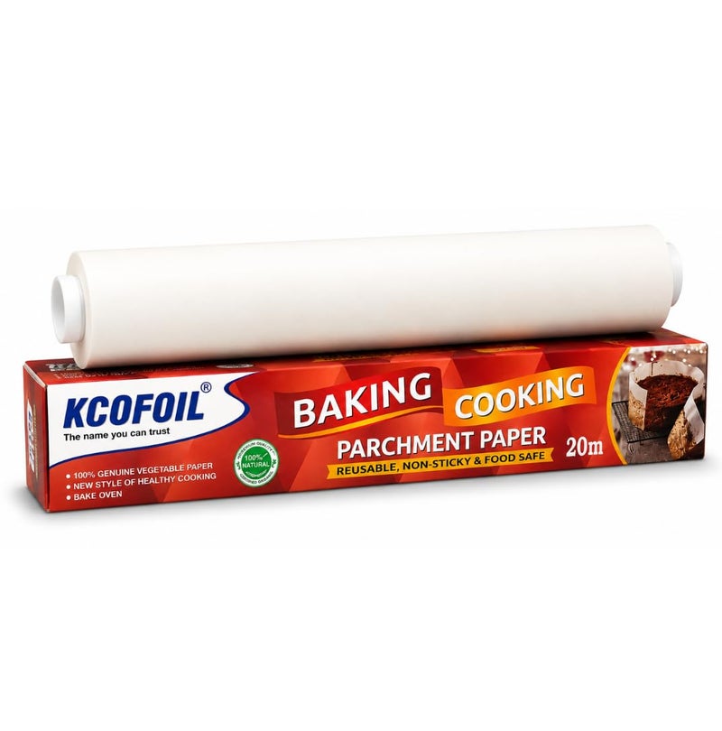 Kcofoil 20m Deliwrap Parchment Paper for Baking, White (Pack of 1) - Image 1