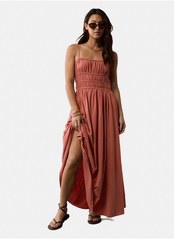 American Eagle AE Sunchaser Knit Smocked Bodice Midi Dress  - Image 3