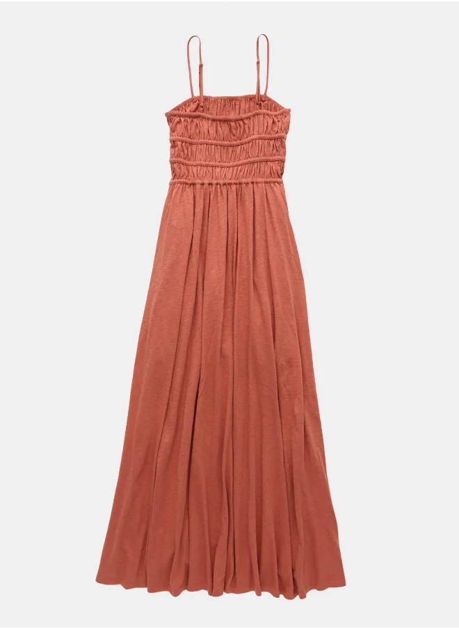 امريكان ايجل AE Sunchaser Knit Smocked Bodice Midi Dress