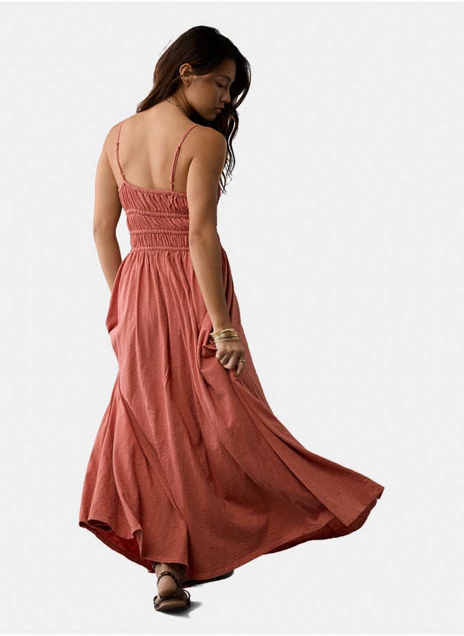 American Eagle AE Sunchaser Knit Smocked Bodice Midi Dress  - Image 4