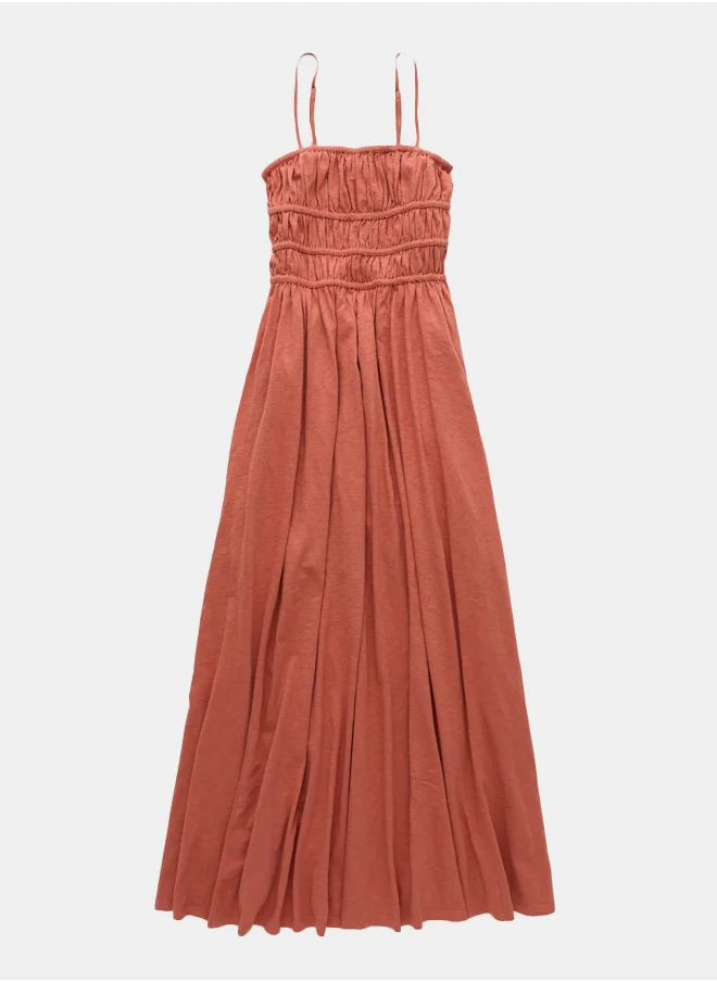 امريكان ايجل AE Sunchaser Knit Smocked Bodice Midi Dress