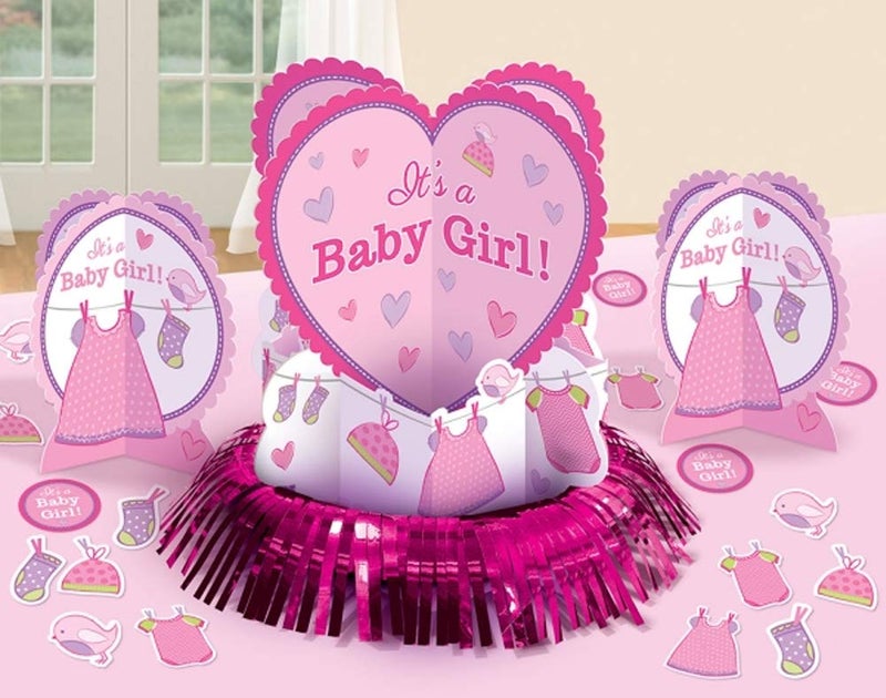 Amscan Shower with Love Baby Girl Table Decorating Kit Multi Sizes Multi Color