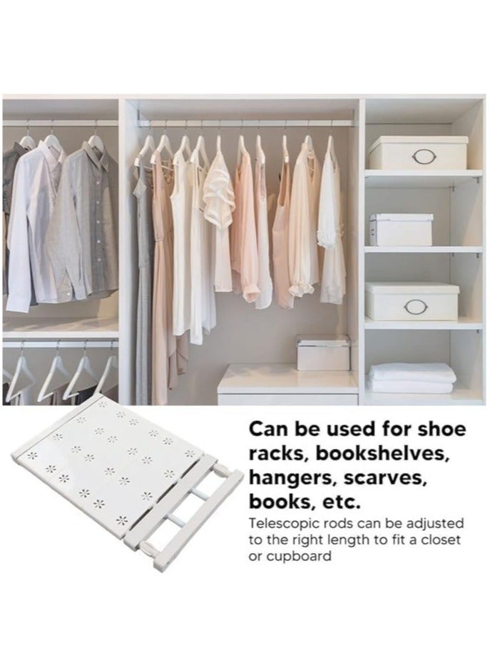1Pcs Tension Shelf Expandable Closet Shelf Adjustable Storage Rack Wardrobe Layered Partition Cabinet Organizer Separator Shelf for Wardrobe Cabinets Cupboards elescopic shelves - Image 2